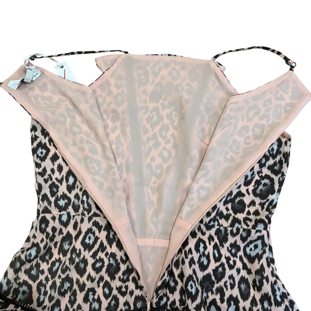 NWT Adelyn Rae Camille Fit and Flare Dress Leopard Cheetah‎ Print Tiered Medium - Picture 9 of 12